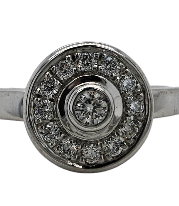9ct White Gold and Diamond Engagement Ring "Aurora"