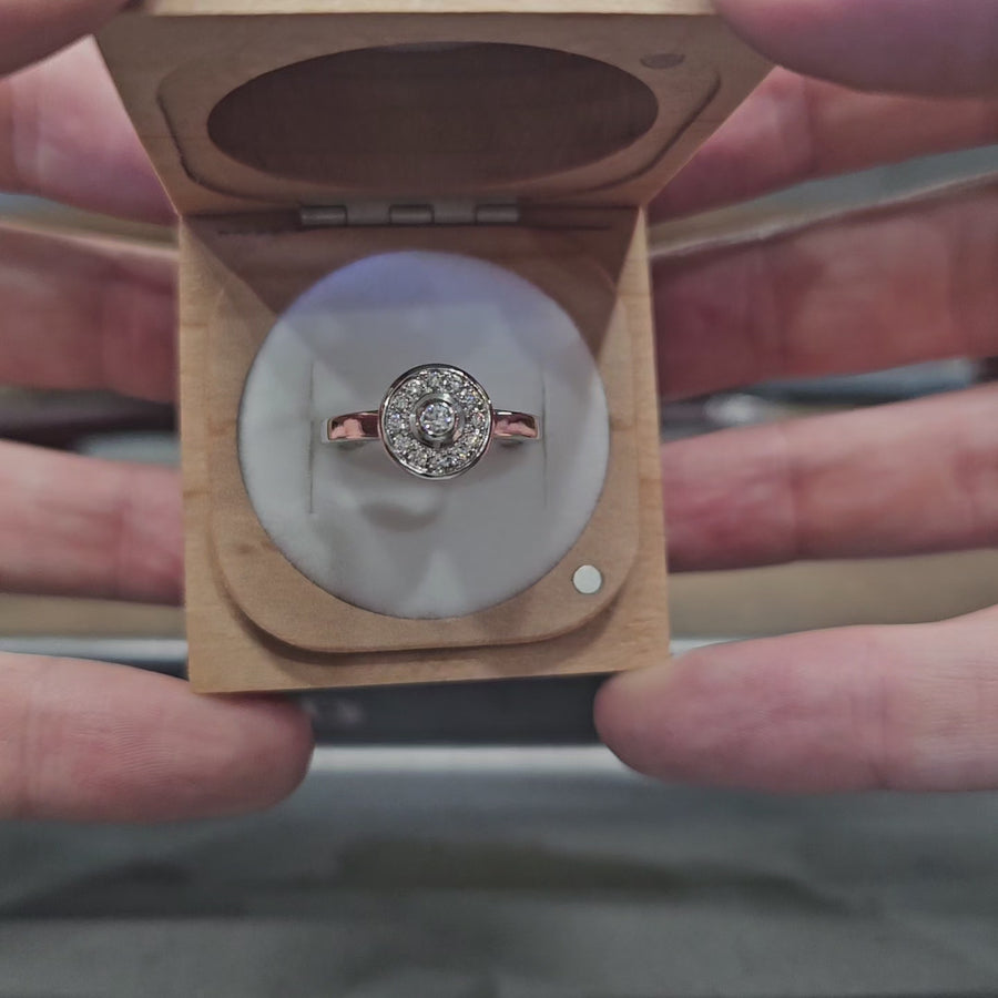 9ct White Gold and Diamond Engagement Ring "Aurora"