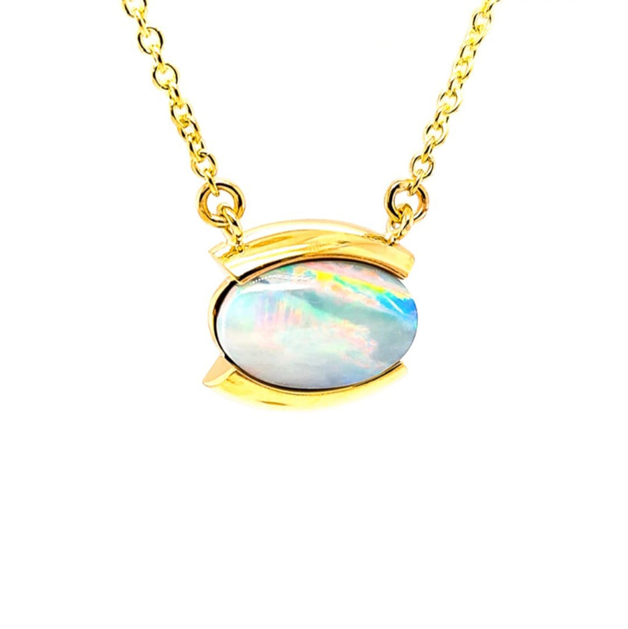 9ct Gold and Boulder Opal Necklace "1770 Sunset"