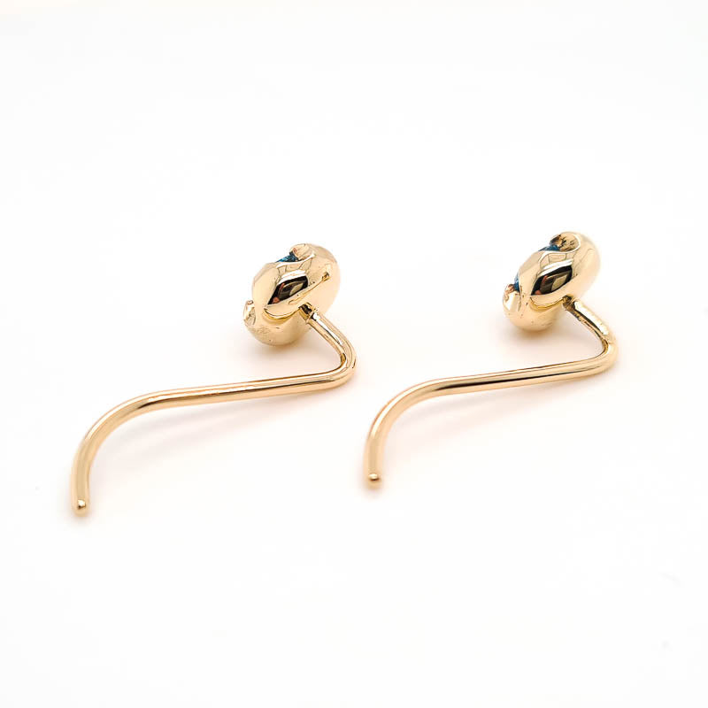 9ct Gold Topaz and Peridot Earrings "Orbit Hooks"