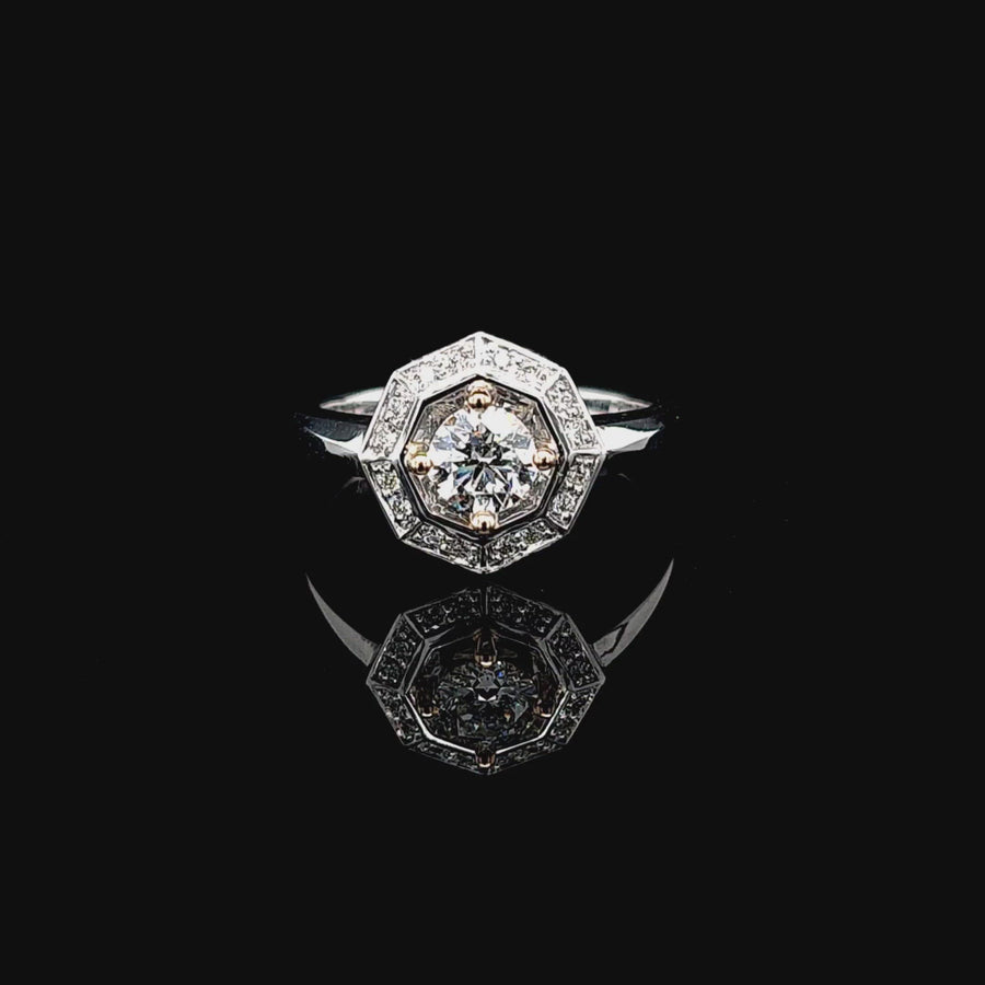 18ct White Gold and Diamond Engagement Ring "Sunburst"