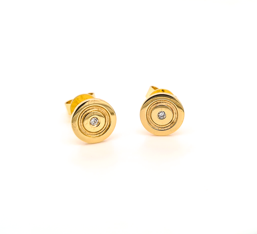 9ct Gold and Diamond Stud Earrings "Belle"
