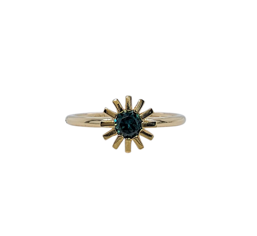 9ct Yellow Gold & Sapphire Ring "Midnight Bloom"