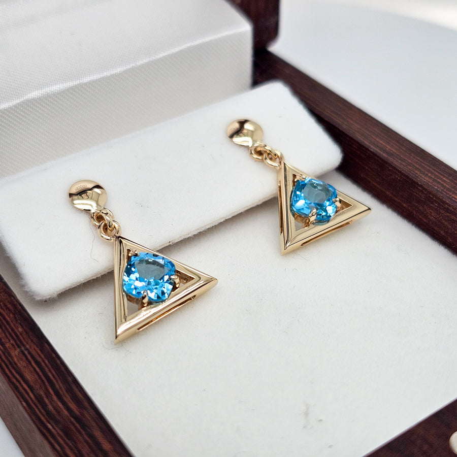 9ct Yellow Gold & Topaz Earrings