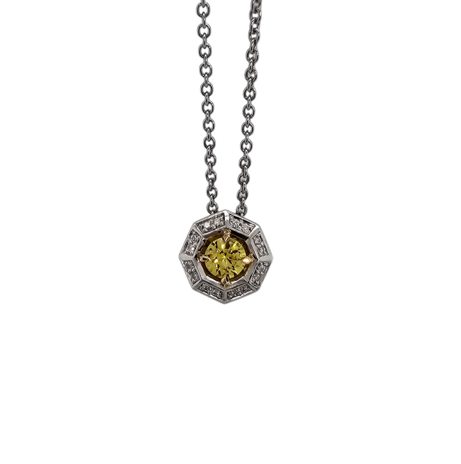 9ct White Gold Necklace "Sunbust"