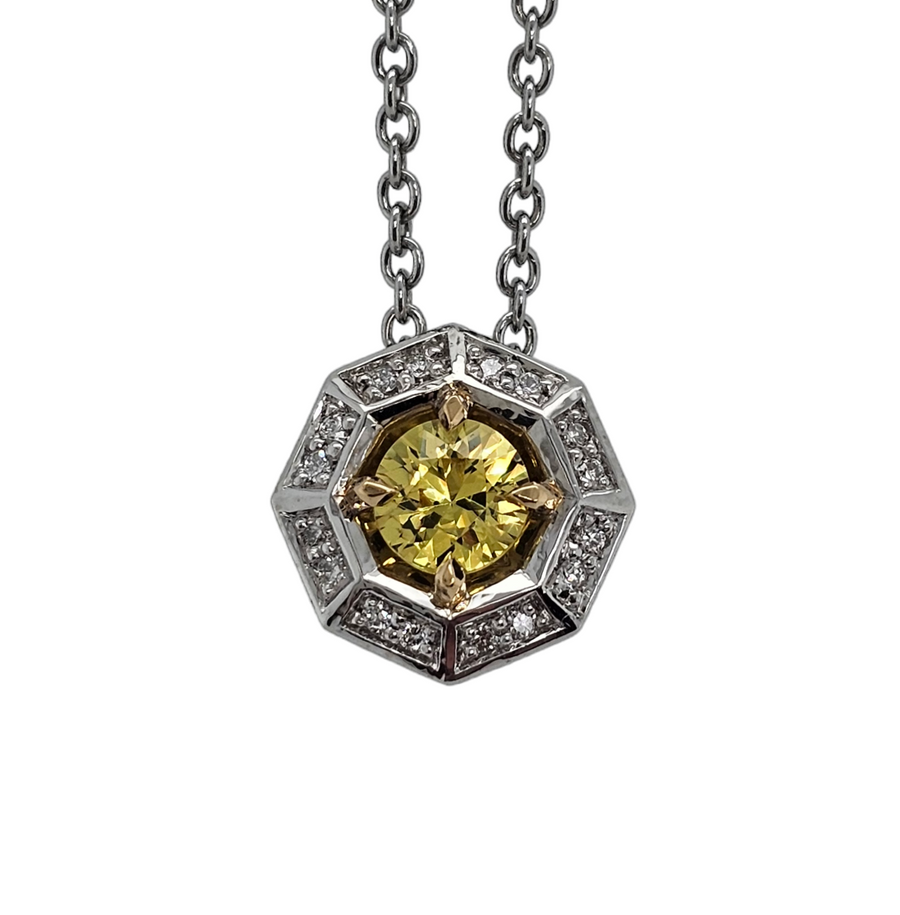 9ct White Gold Necklace "Sunbust"