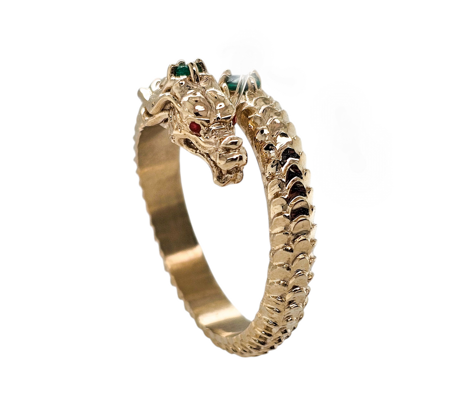 Gents Yellow Gold Dragon Wedding Band