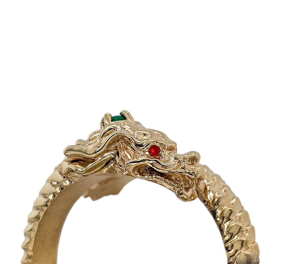 Gents Yellow Gold Dragon Wedding Band