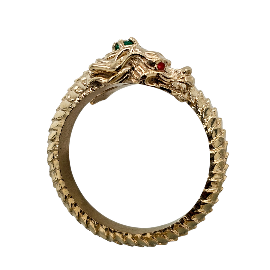 Gents Yellow Gold Dragon Wedding Band