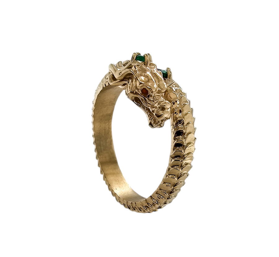 Gents Yellow Gold Dragon Wedding Band