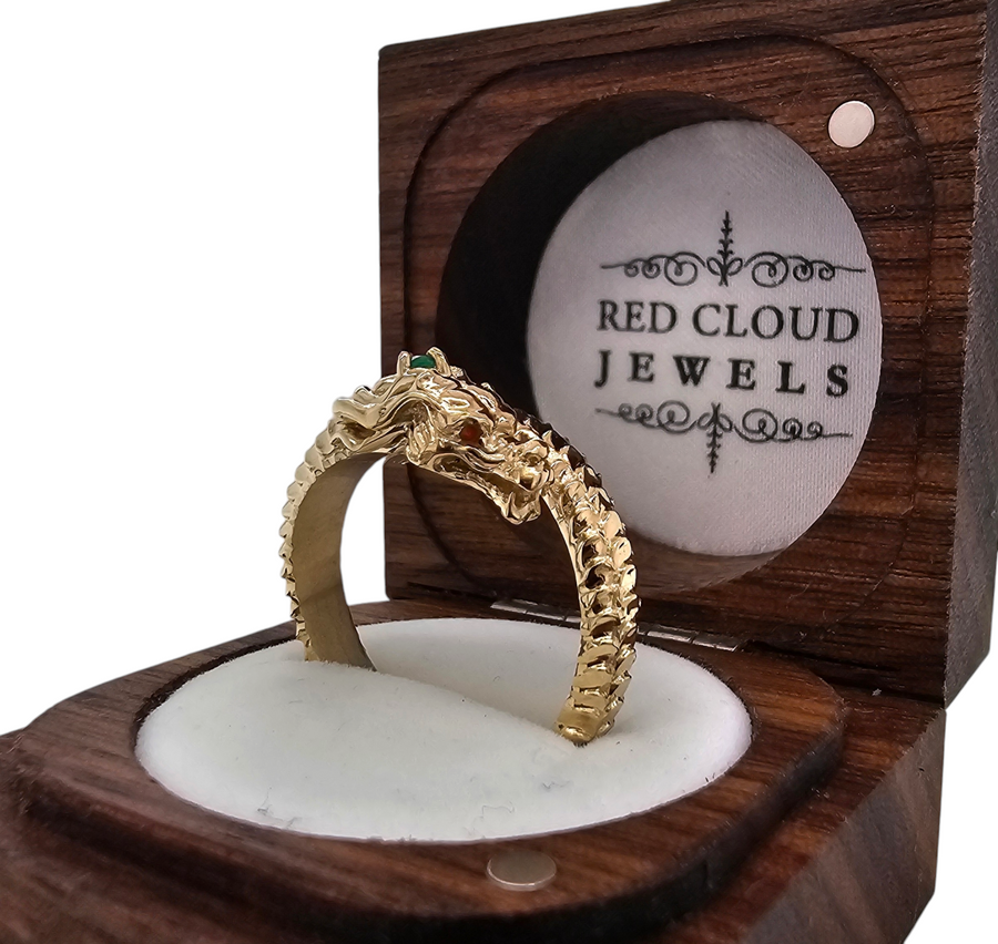 Gents Yellow Gold Dragon Wedding Band