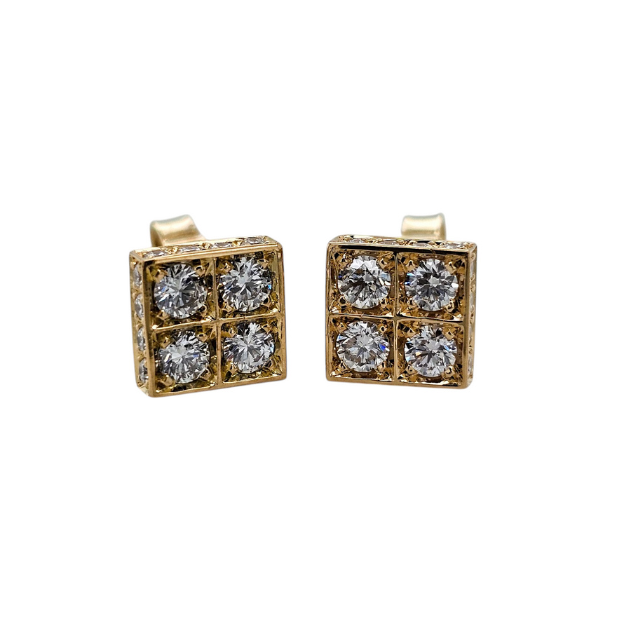18ct Yellow Gold & Diamond Earrings