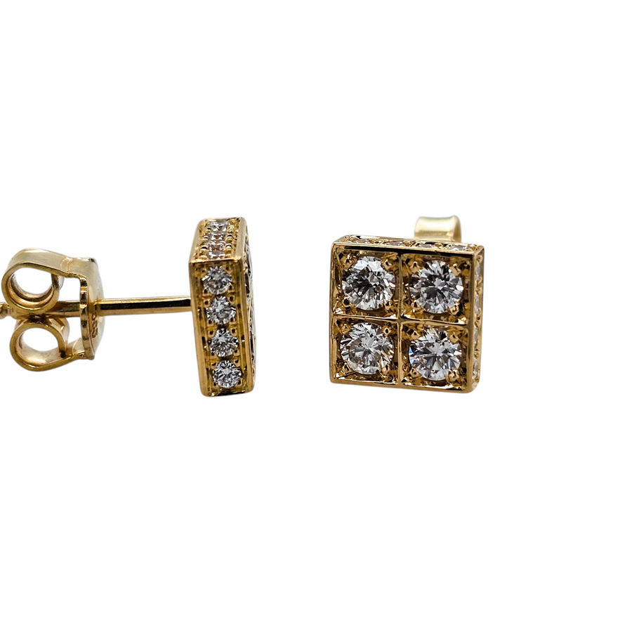 18ct Yellow Gold & Diamond Earrings