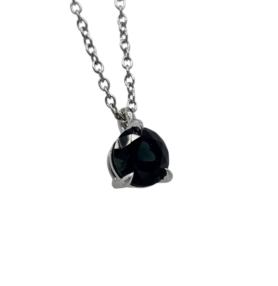 Australian Sapphire Necklace 9ct White Gold "Midnight Star"