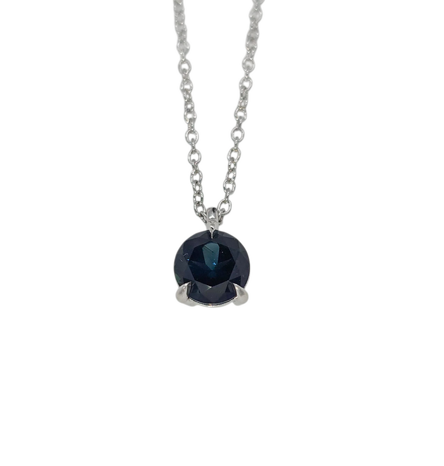 Australian Sapphire Necklace 9ct White Gold "Midnight Star"