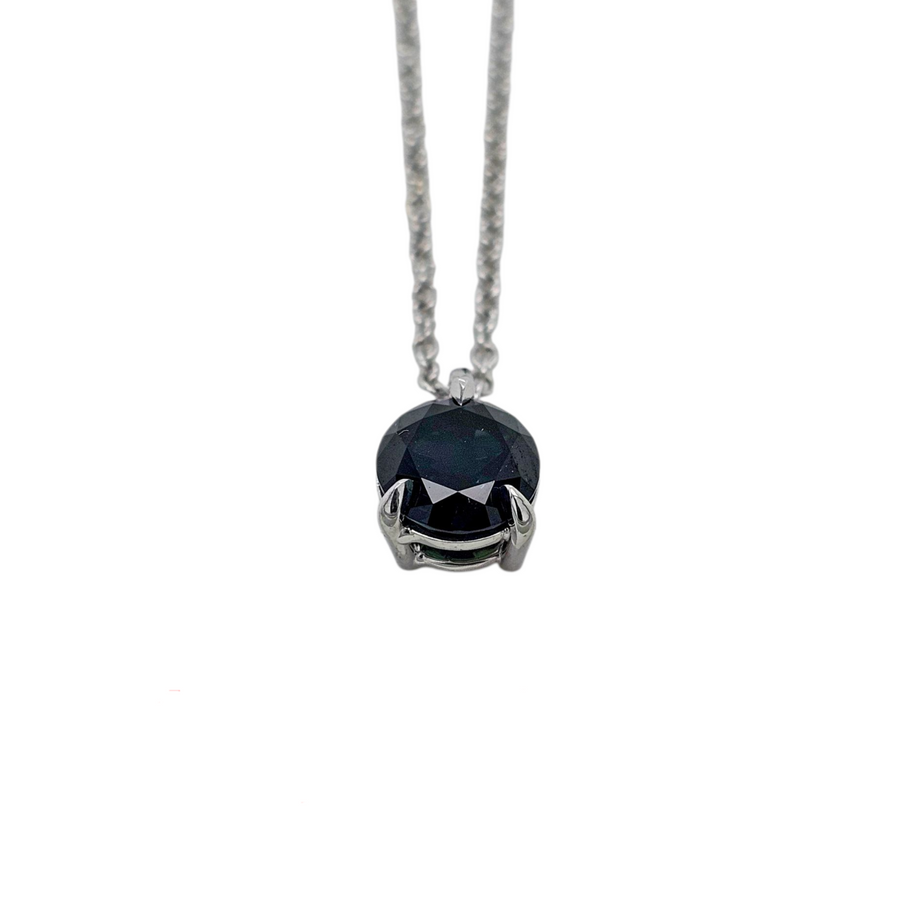 Australian Sapphire Necklace 9ct White Gold "Midnight Star"