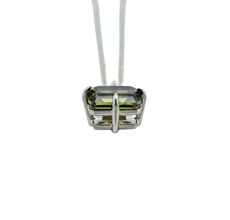 Australian Sapphire Necklace 9ct White Gold "Olive Night"