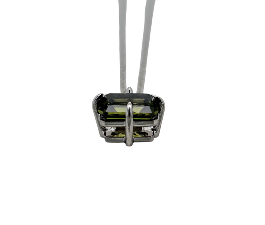 Australian Sapphire Necklace 9ct White Gold "Olive Night"