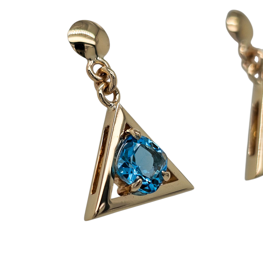 9ct Yellow Gold & Topaz Earrings