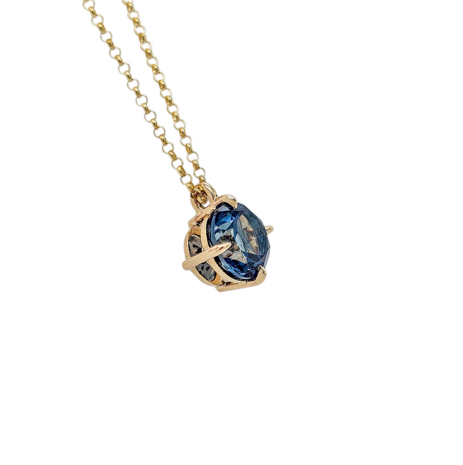 London blue topaz Necklace "Blue Ember"