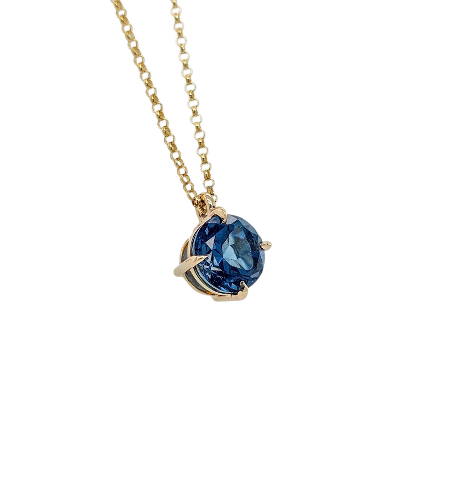 London blue topaz Necklace "Blue Ember"