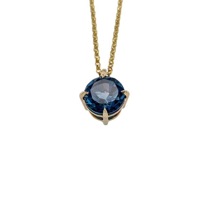 London blue topaz Necklace "Blue Ember"