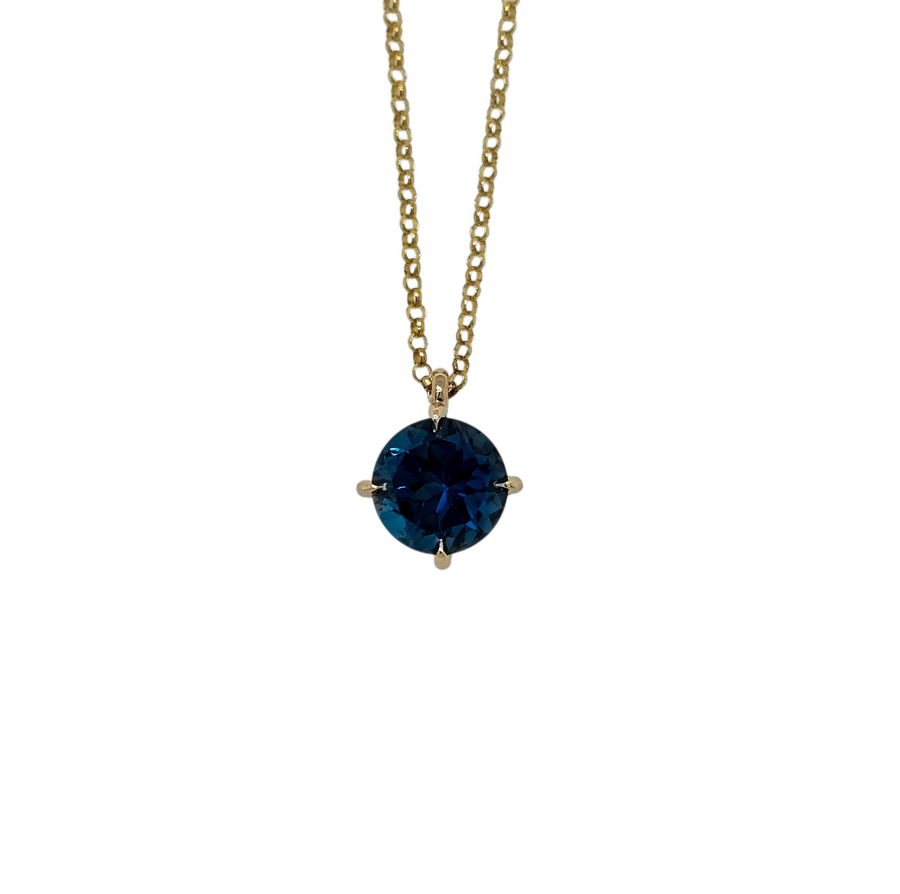 London blue topaz Necklace "Blue Ember"