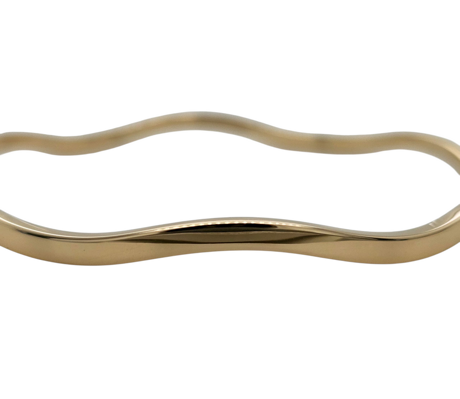 Mini Wave Bangle — 9ct Yellow Gold
