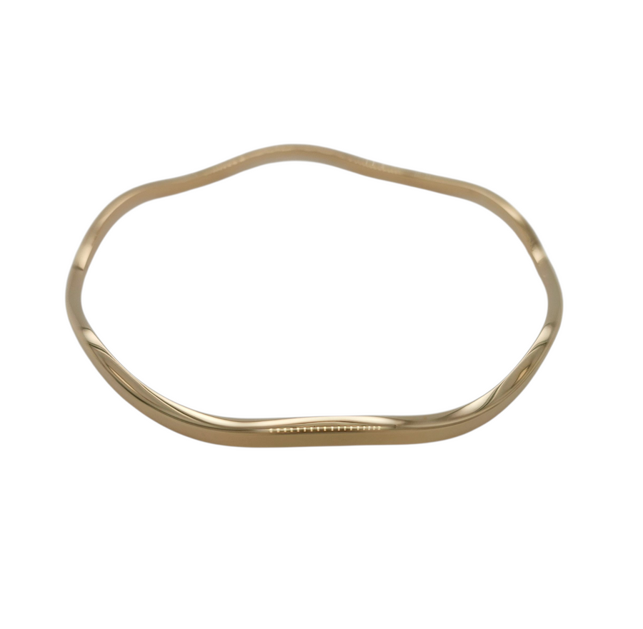 Mini Wave Bangle — 9ct Yellow Gold