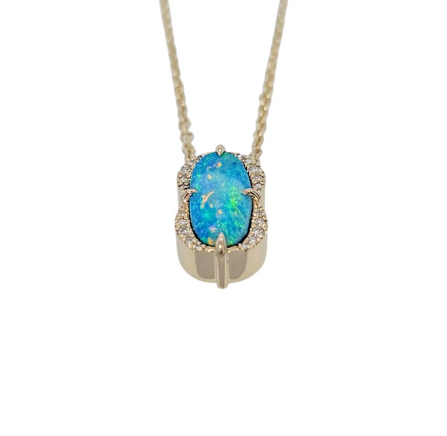 Australian Boulder Opal Necklace "Lagoon"