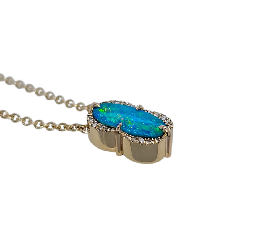 Australian Boulder Opal Necklace "Lagoon"