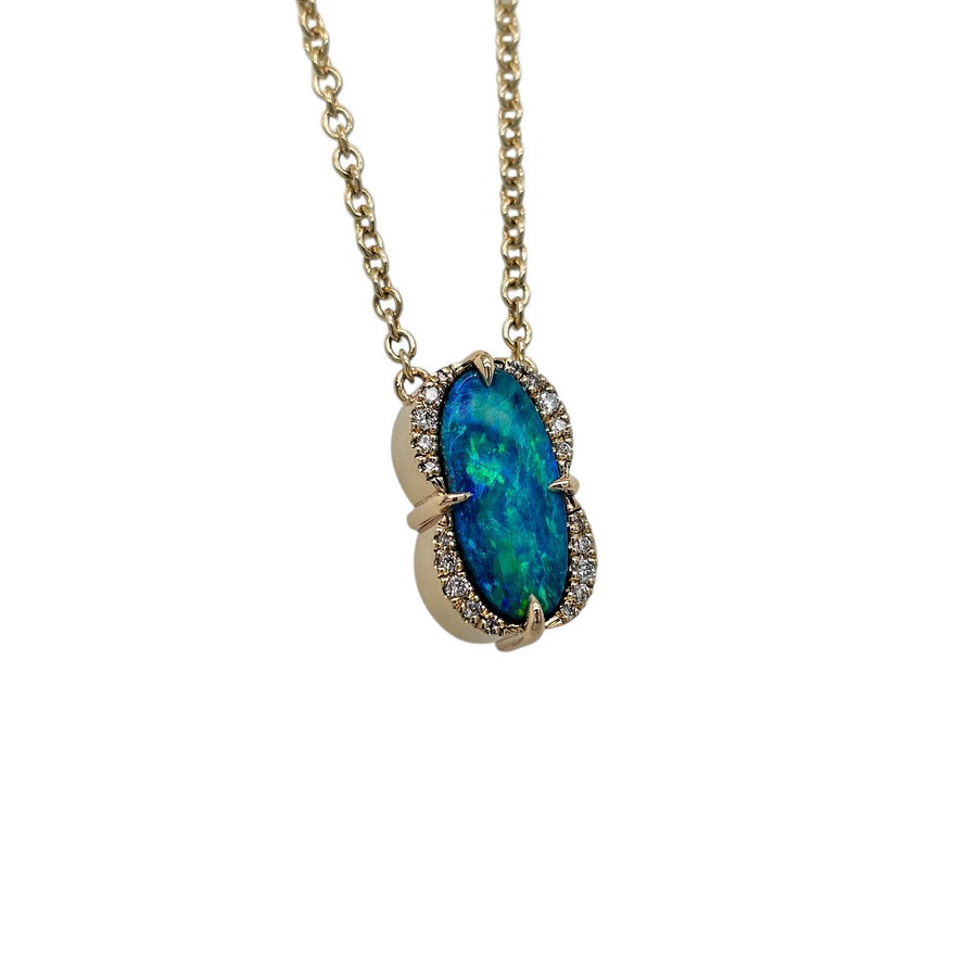 Australian Boulder Opal Necklace "Lagoon"