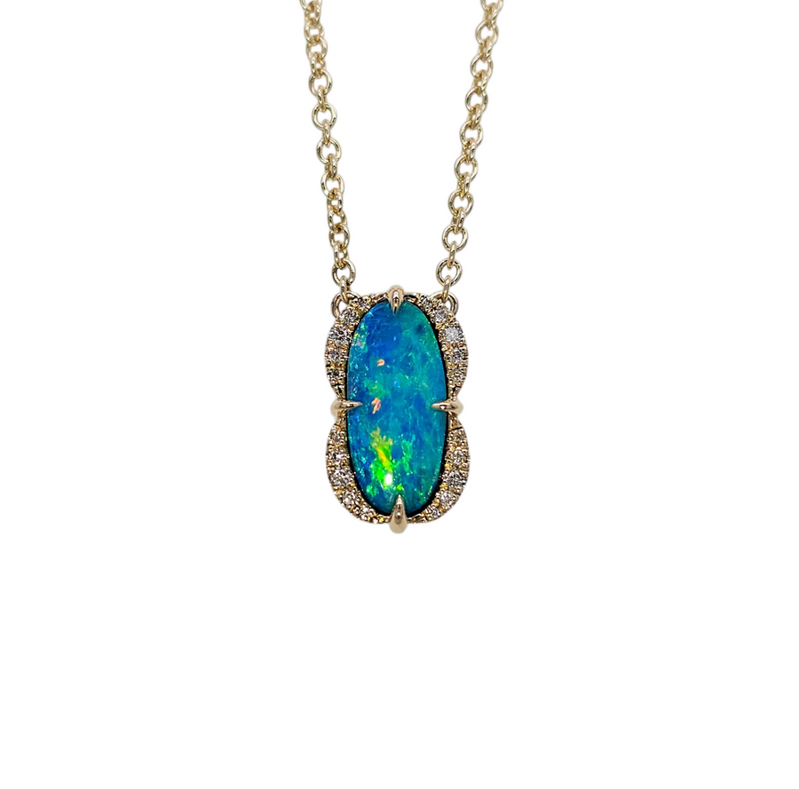 Australian Boulder Opal Necklace "Lagoon"