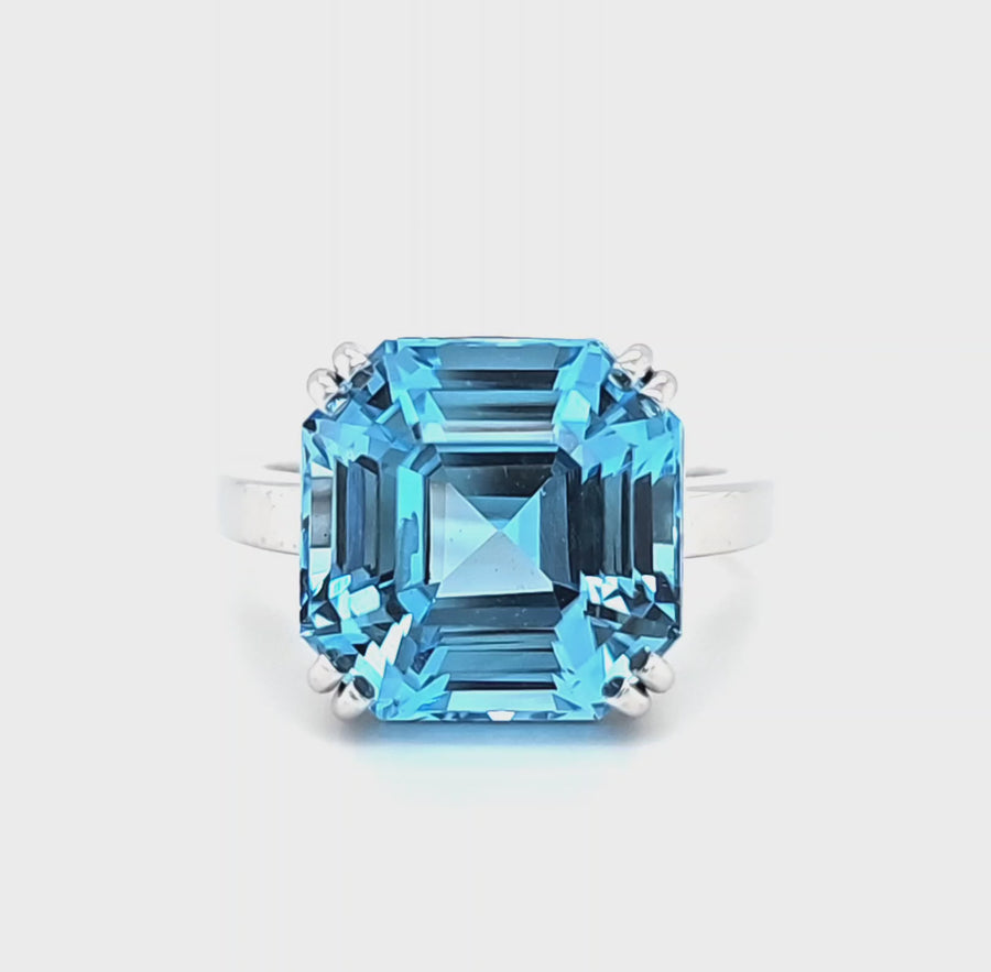 9ct White Gold & Topaz Dress Ring