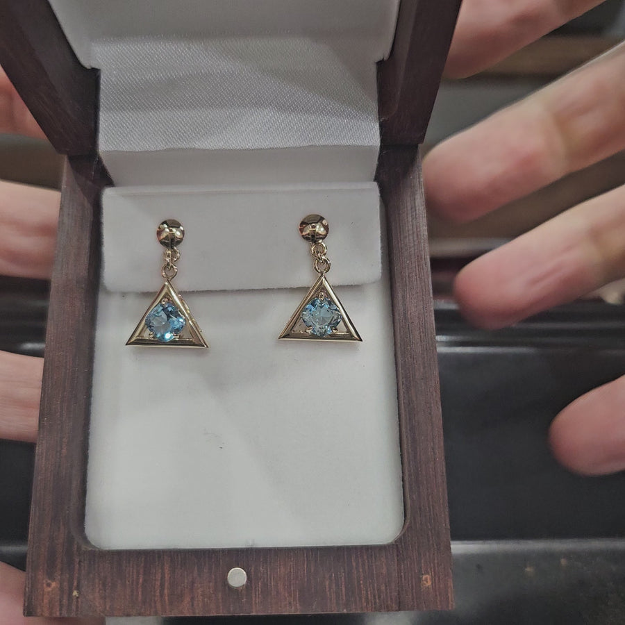9ct Yellow Gold & Topaz Earrings