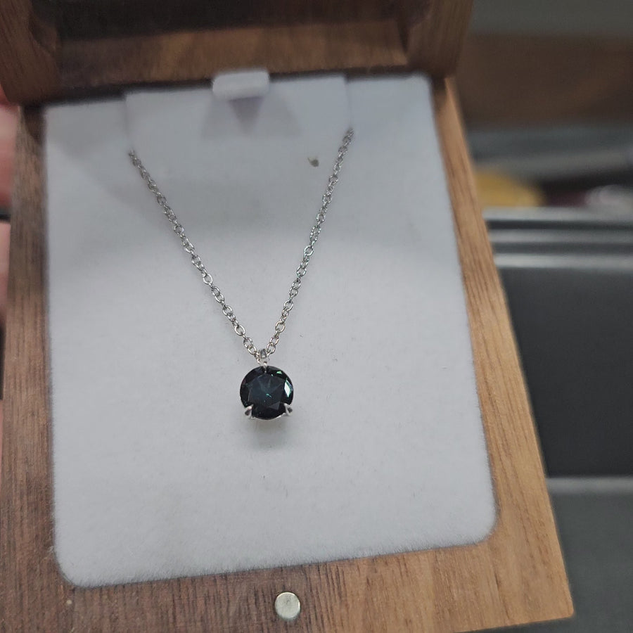 Australian Sapphire Necklace 9ct White Gold "Midnight Star"