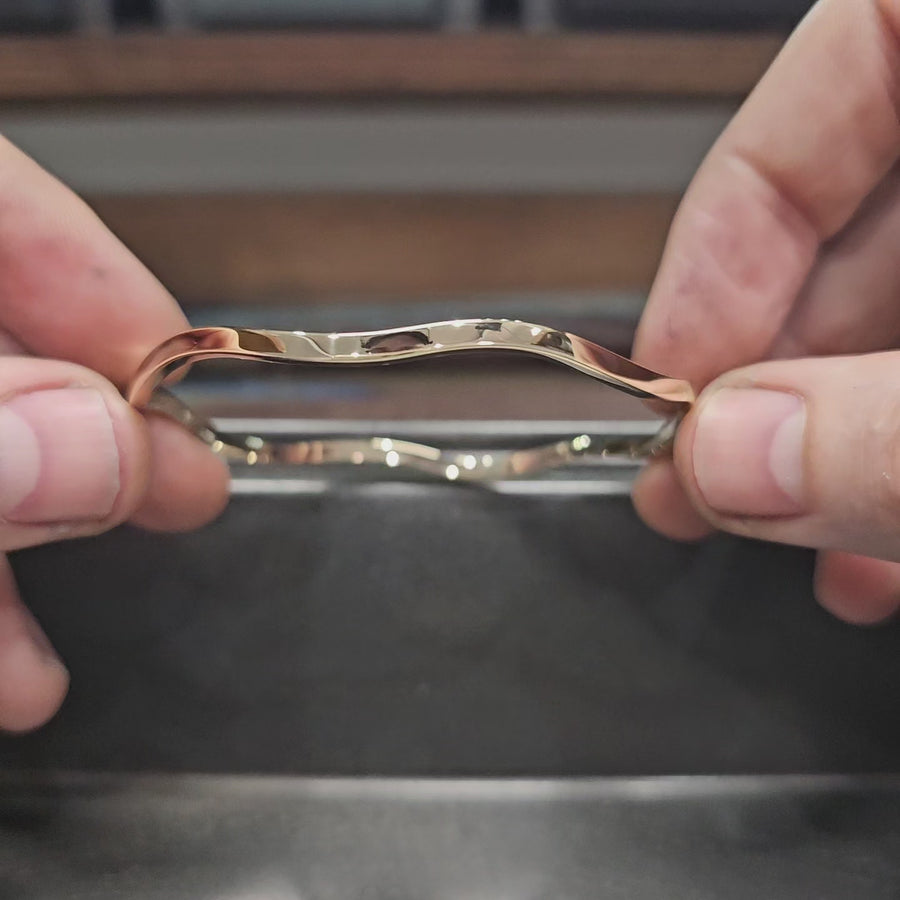 Mini Wave Bangle — 9ct Yellow Gold