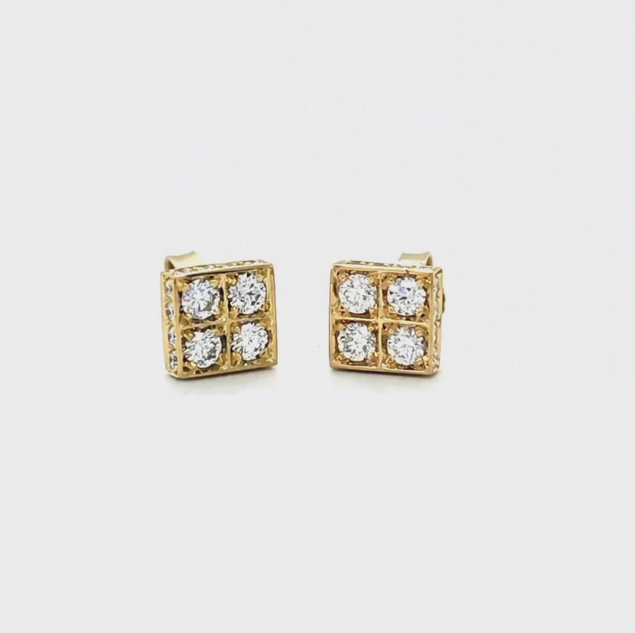18ct Yellow Gold & Diamond Earrings