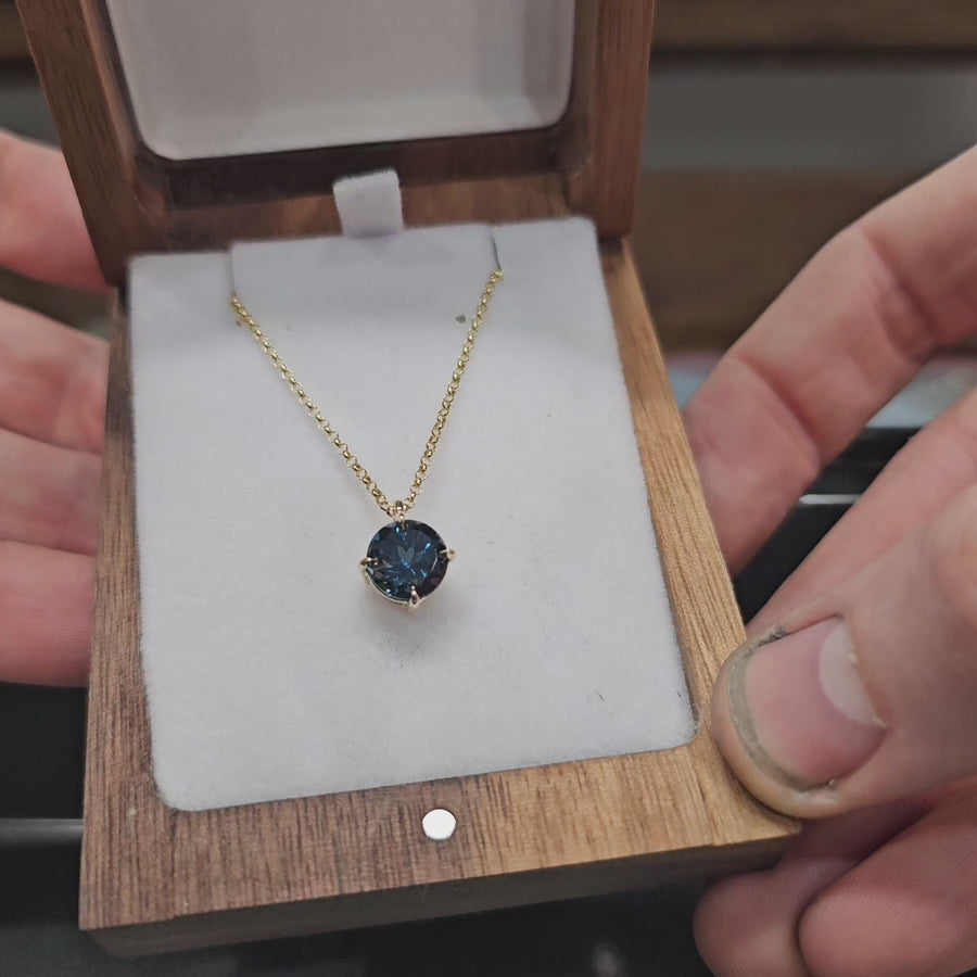London blue topaz Necklace "Blue Ember"