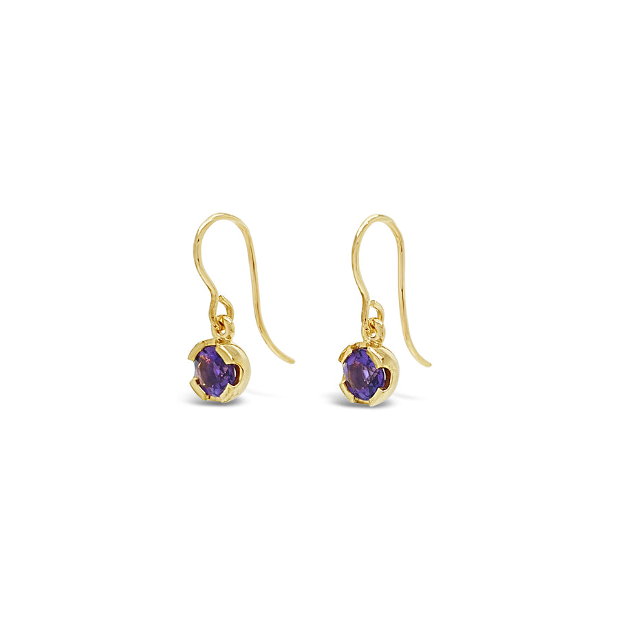9ct Gold and Amethyst Hook Earrings "Violet"