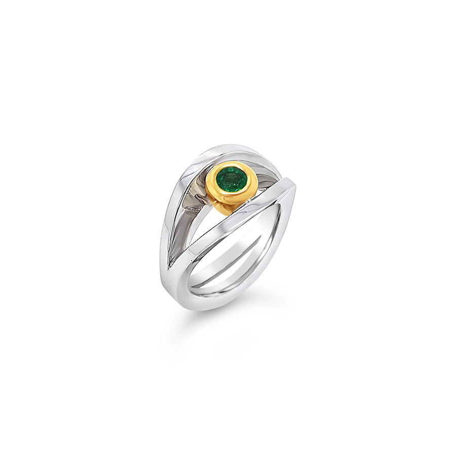 9ct White Gold & Emerald 'Reflections' Ring