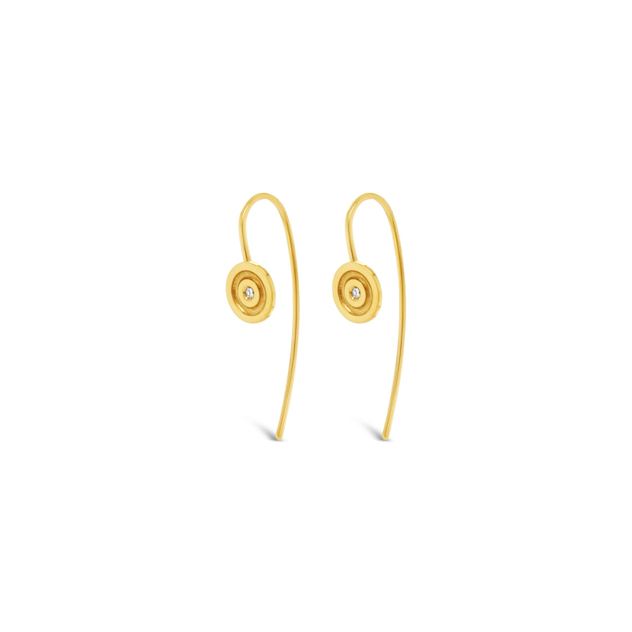 9ct Gold and Diamond Hook Earrings "Belle"