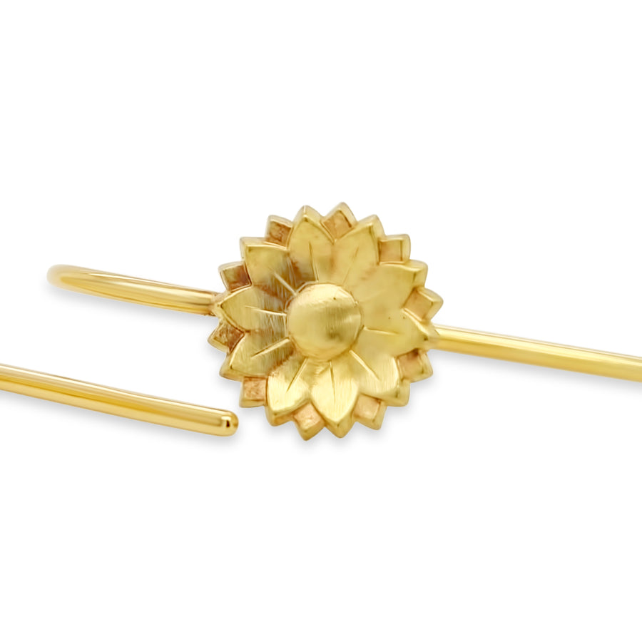 9ct Gold Flower Hook Earrings "Fleur"