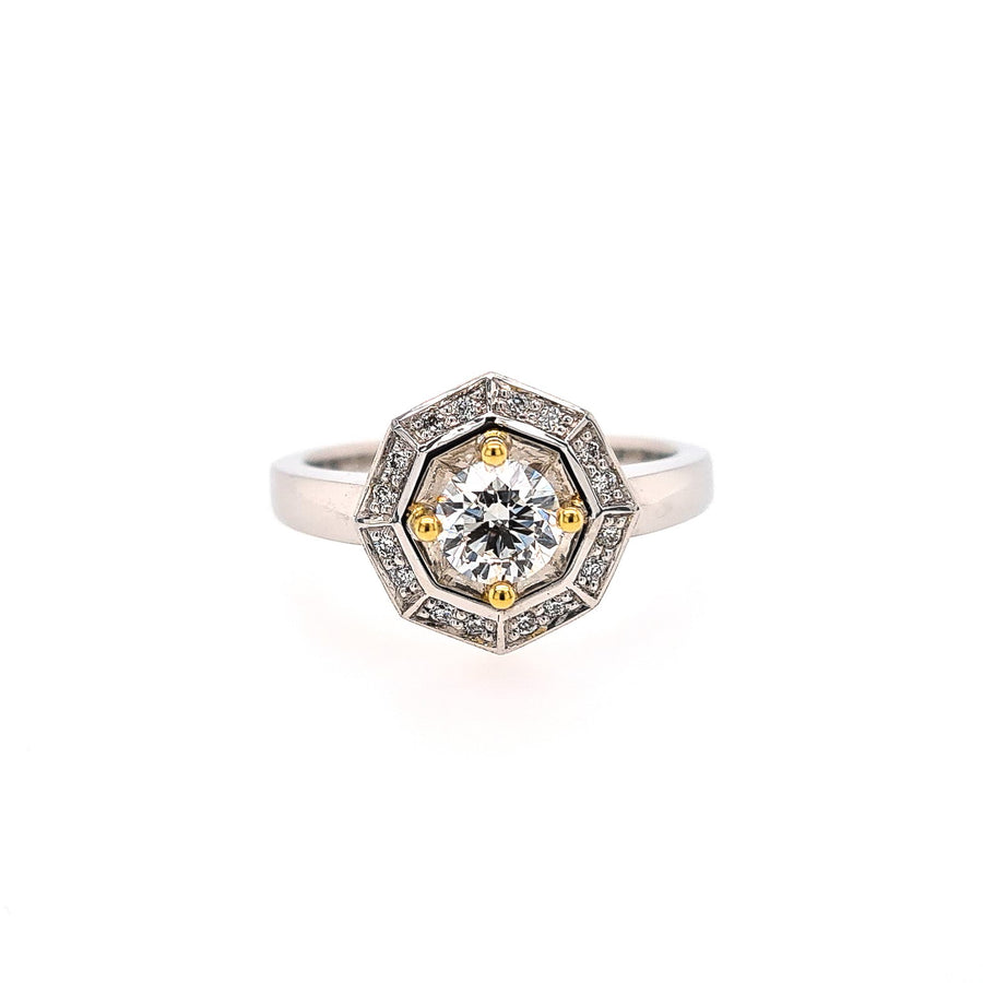 18ct White Gold and Diamond Engagement Ring "Sunburst"