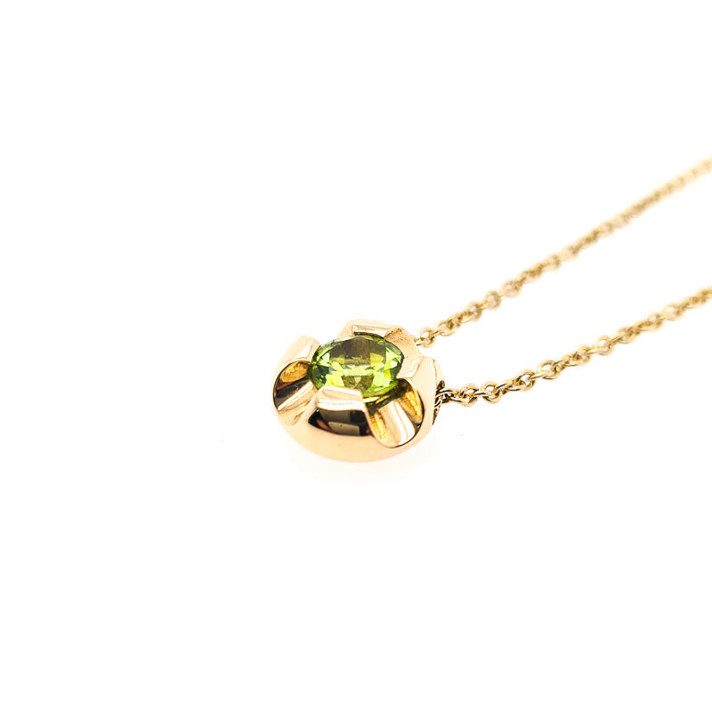9ct Yellow Gold and Peridot Necklace "Orbit Slider"