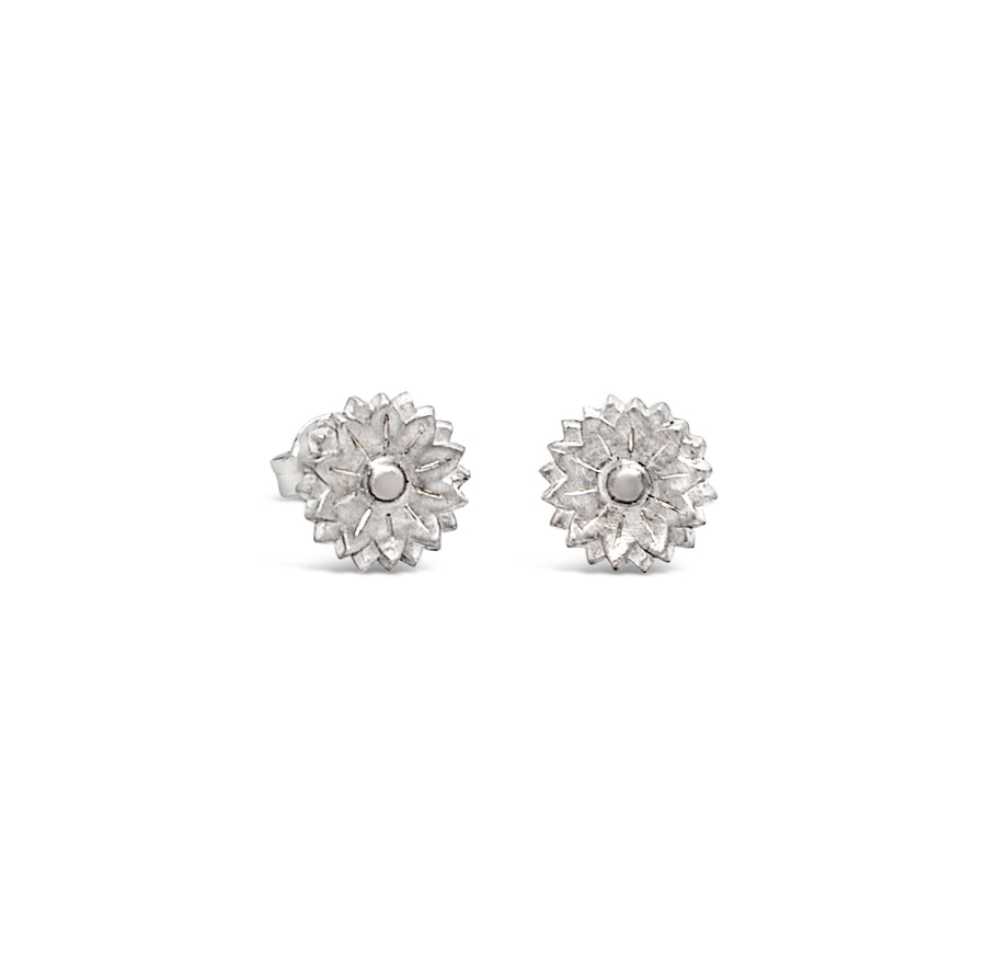 9ct Yellow and White Gold Flower Earrings "Satin Fleur"