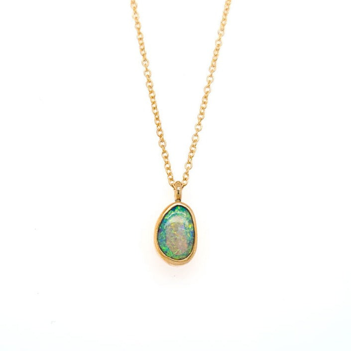 "9ct Yellow Gold Opal Necklace"