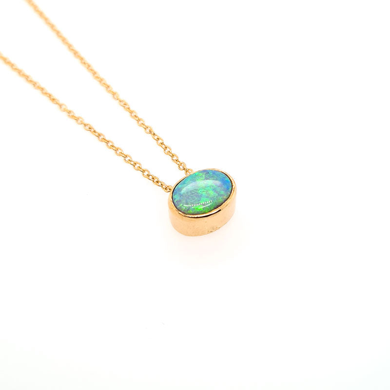 9ct Yellow Gold and Opal Necklace "Opal Slider"