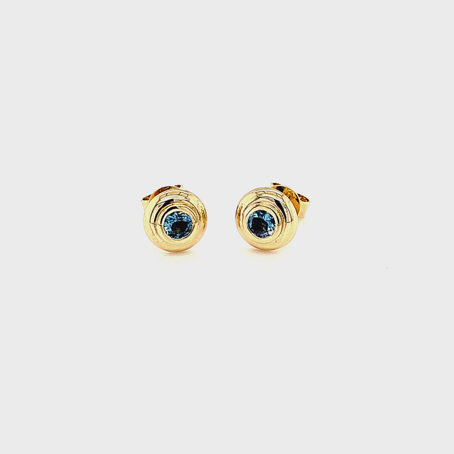 9ct Gold and Aquamarine Earrings "Riviera"