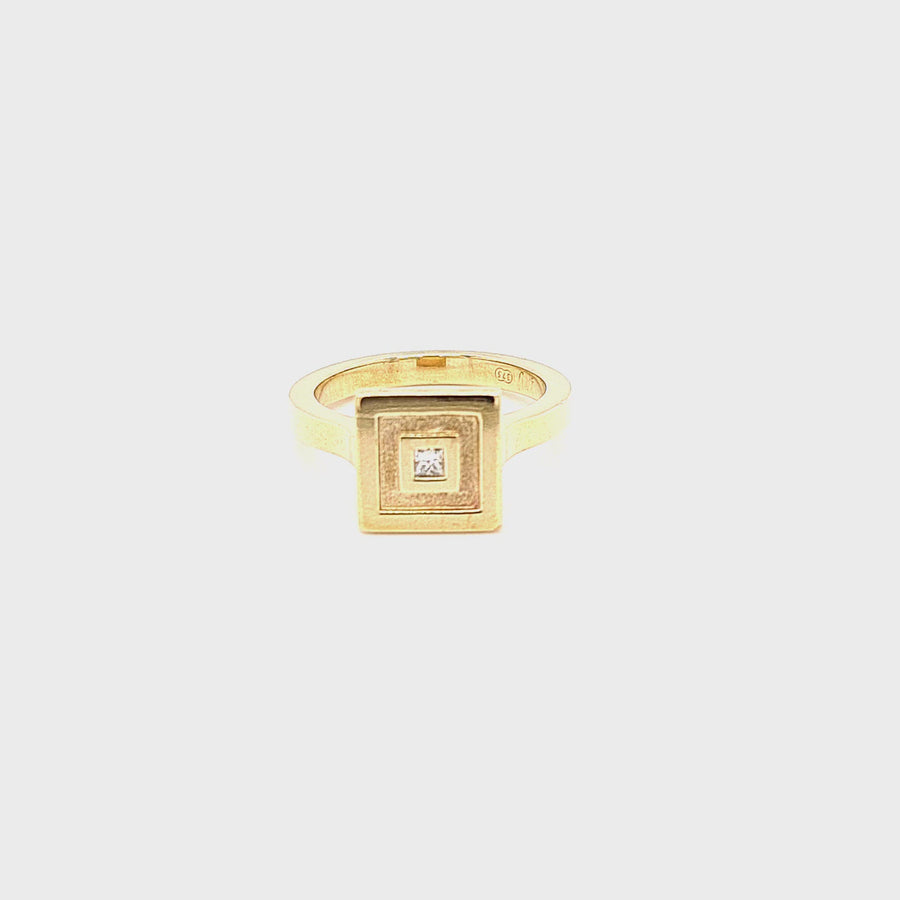 9ct Gold and Diamond Rings  "Carré"